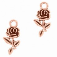 Metalen bedel Bloem 20x10mm Rose goud